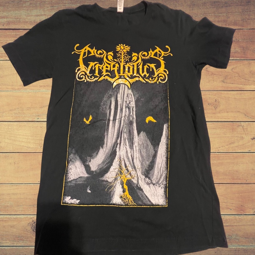 Grey Lotus Band T-Shirt Mens Small Black Graphic Tee Bella Canvas Metal Merch‎